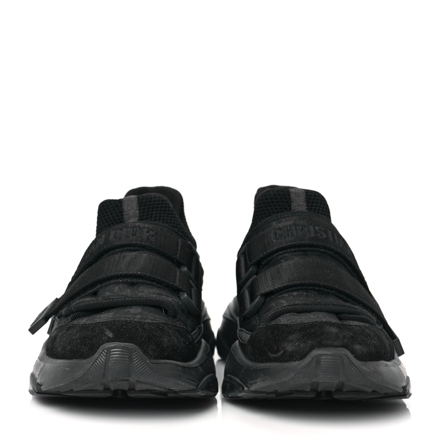 Shiny Oblique Technical Fabric Nylon Womens D-Wander Sneakers 38 Black