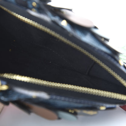 Burberry Calfskin Embossed Snakeskin Fish Shoulder Bag Dark Cobalt 5 of 9