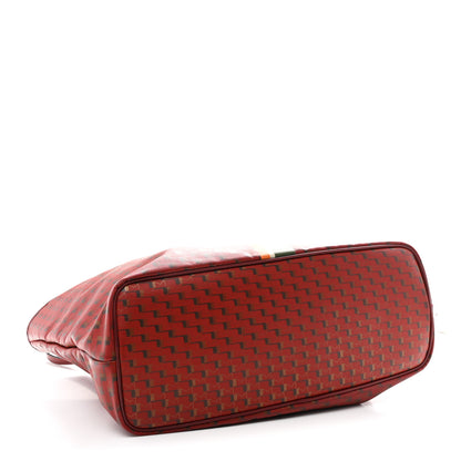 Moynat Grained Calfskin Canvas 1920 Oh! Tote Ruban GM Madder Bronze 4 of 10