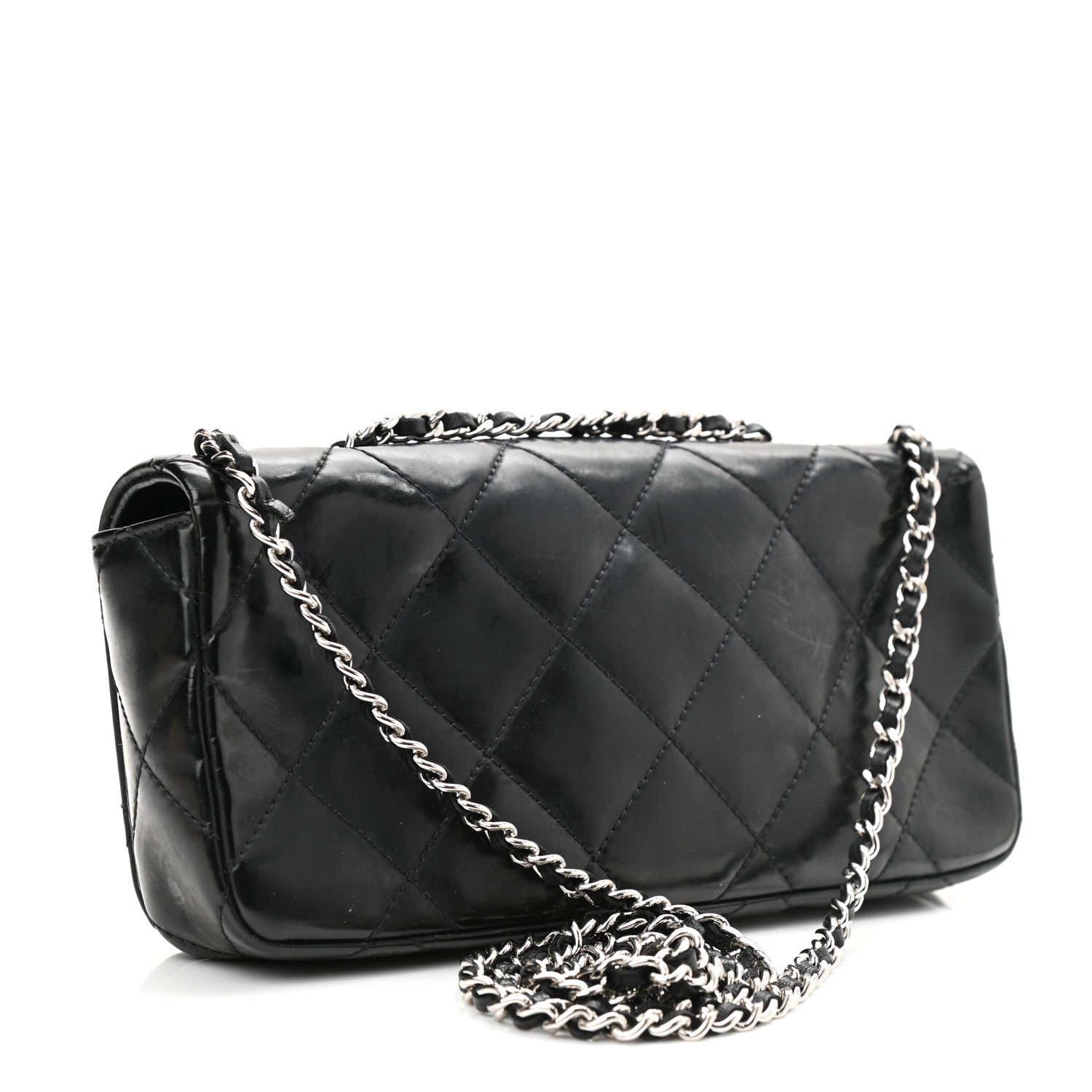 Chanel Patent Quilted Mademoiselle East West Flap Black 2 of 15