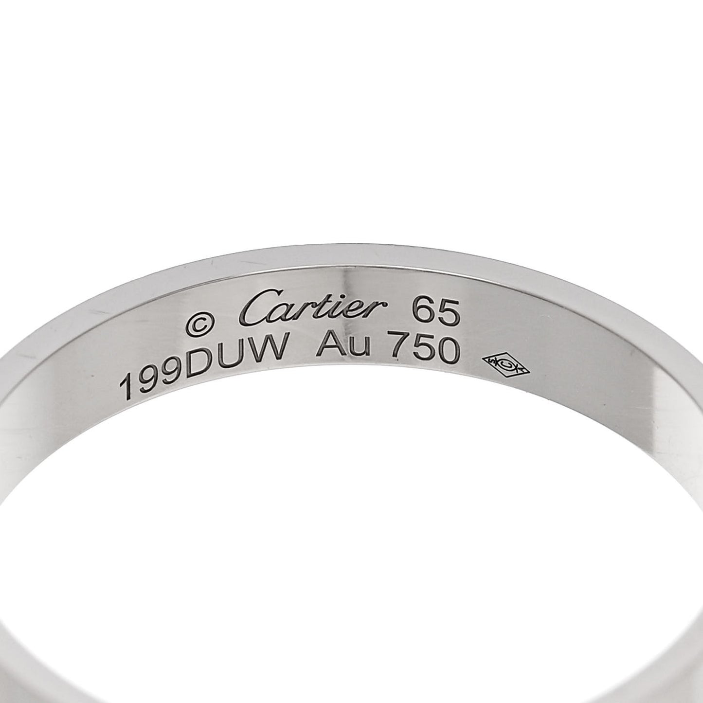 18K White Gold 3.5mm LOVE Wedding Band Ring 65 11.25