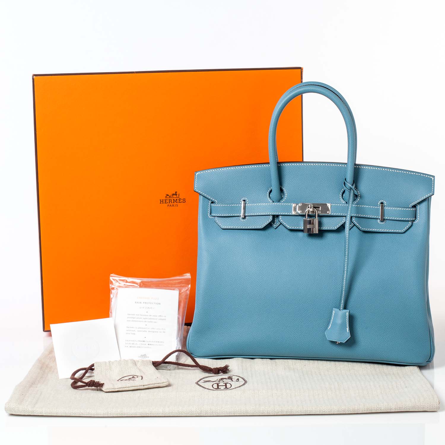 Hermes Epsom Birkin 35 Blue Jean 11 of 11