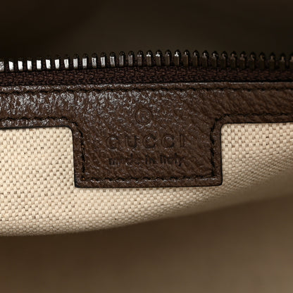 Gucci GG Supreme Monogram Textured Dollar Calfskin Web Medium Savoy Duffle Bag Beige Ebony New Acero 5 of 11