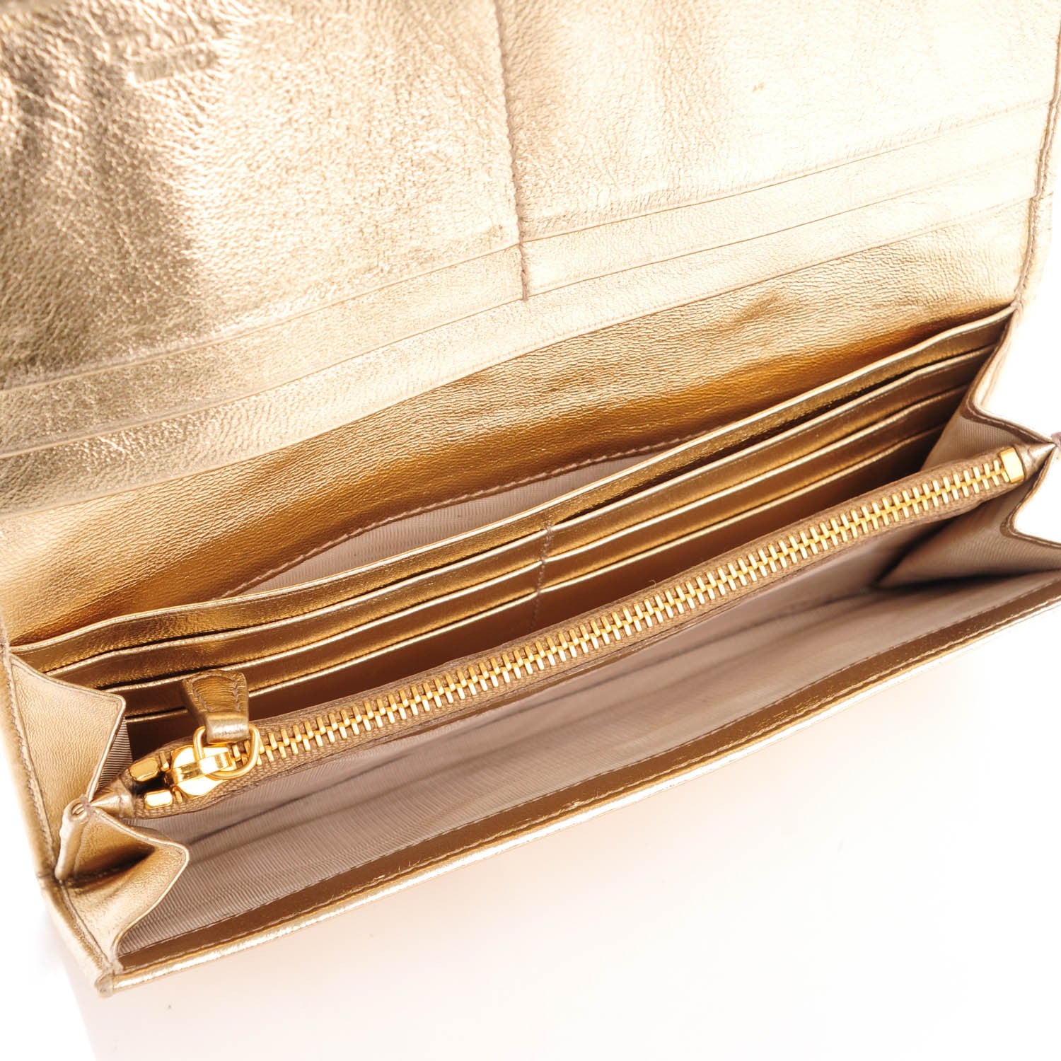 Prada Nappa Gaufre Continental Wallet Platino 5 of 9