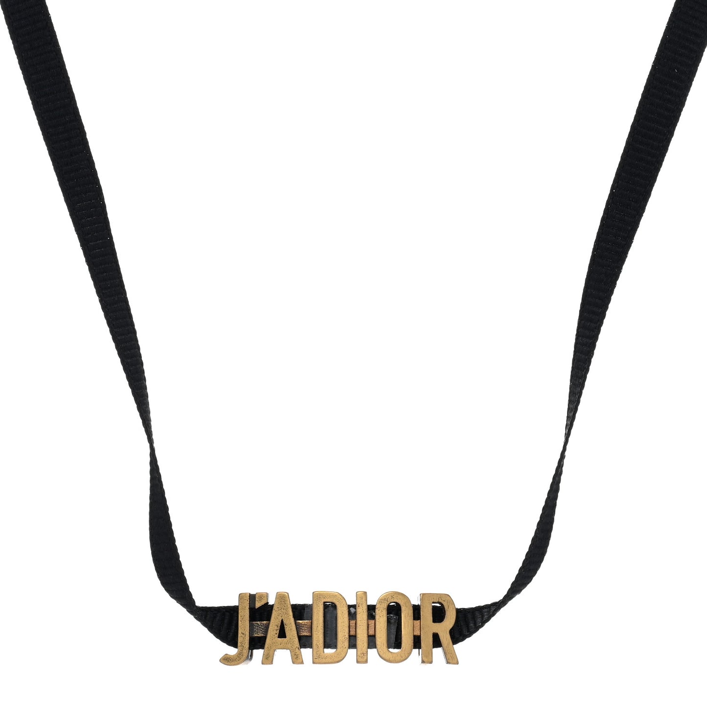 Grosgrain Ribbon J'Adior Logo Choker Necklace Black