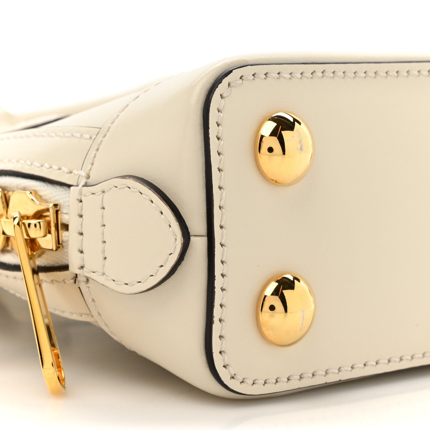 Boarded Plutone Calfskin Mini Horsebit 1955 Top Handle Bag Mystic White