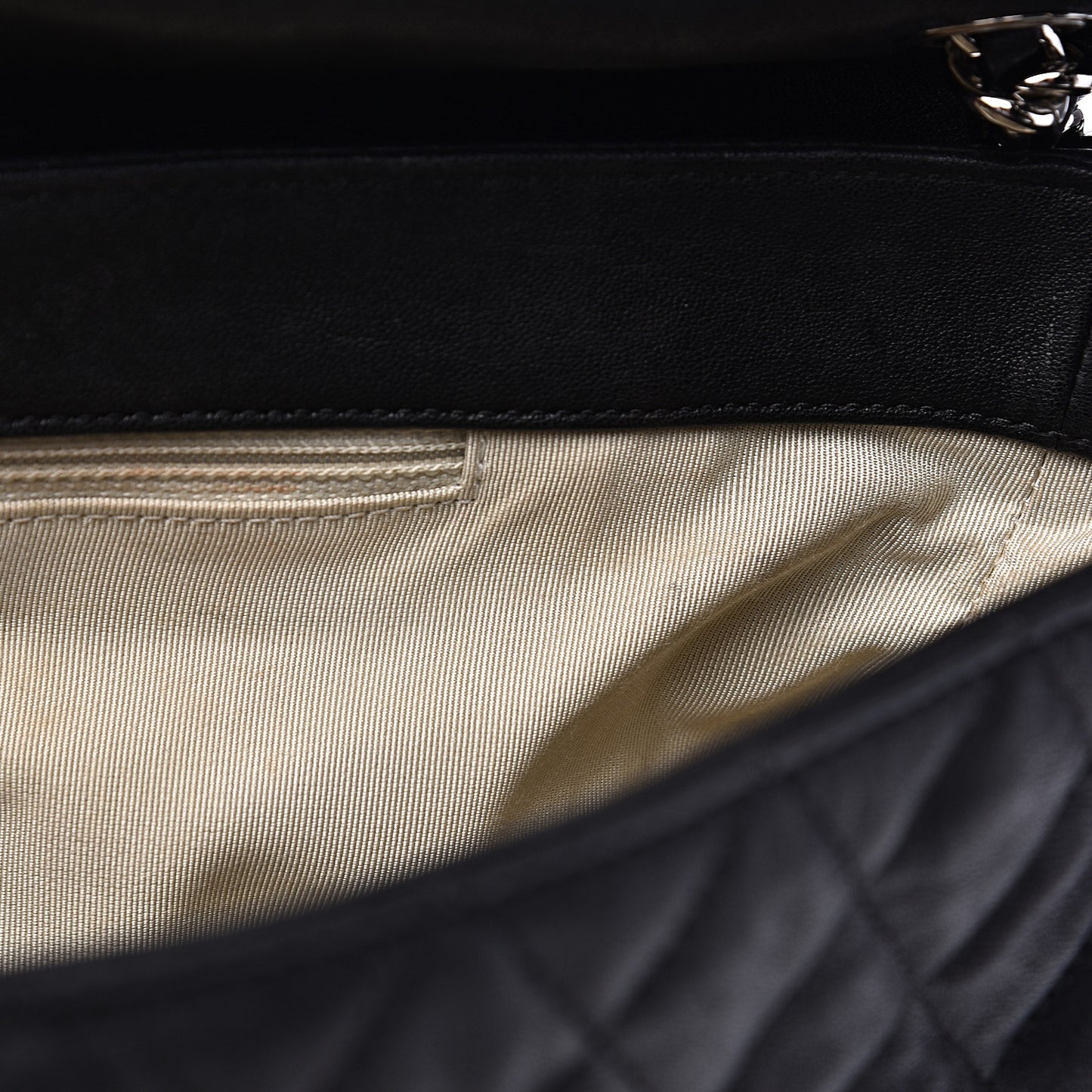 Washed Lambskin Quilted Maxi Chain Around Flap Black