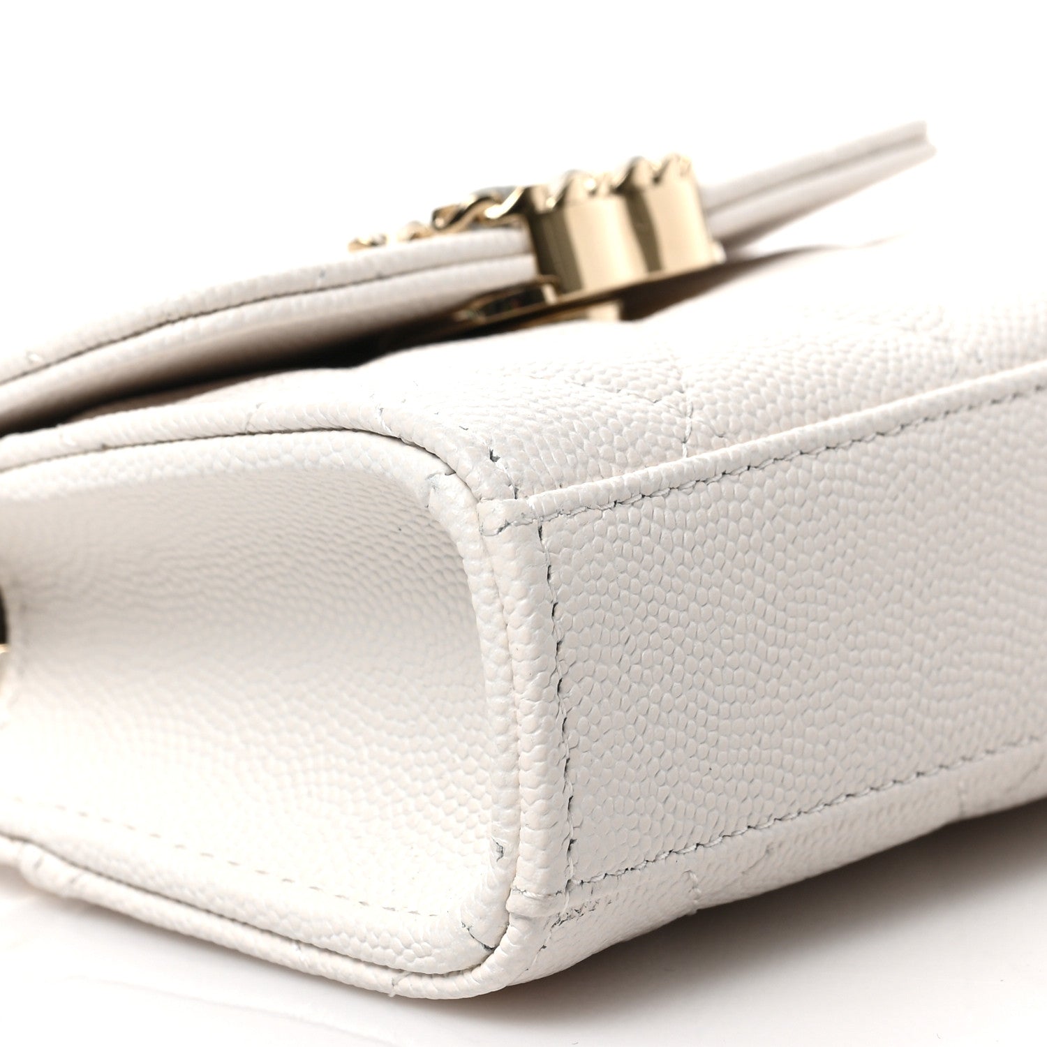 Chanel Caviar Quilted Chain Top Handle With Chain White 7 of 8