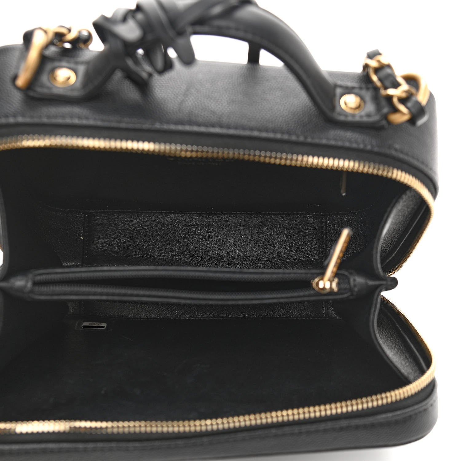 Chanel Caviar Quilted Medium CC Filigree Vanity Case Black 5 of 13