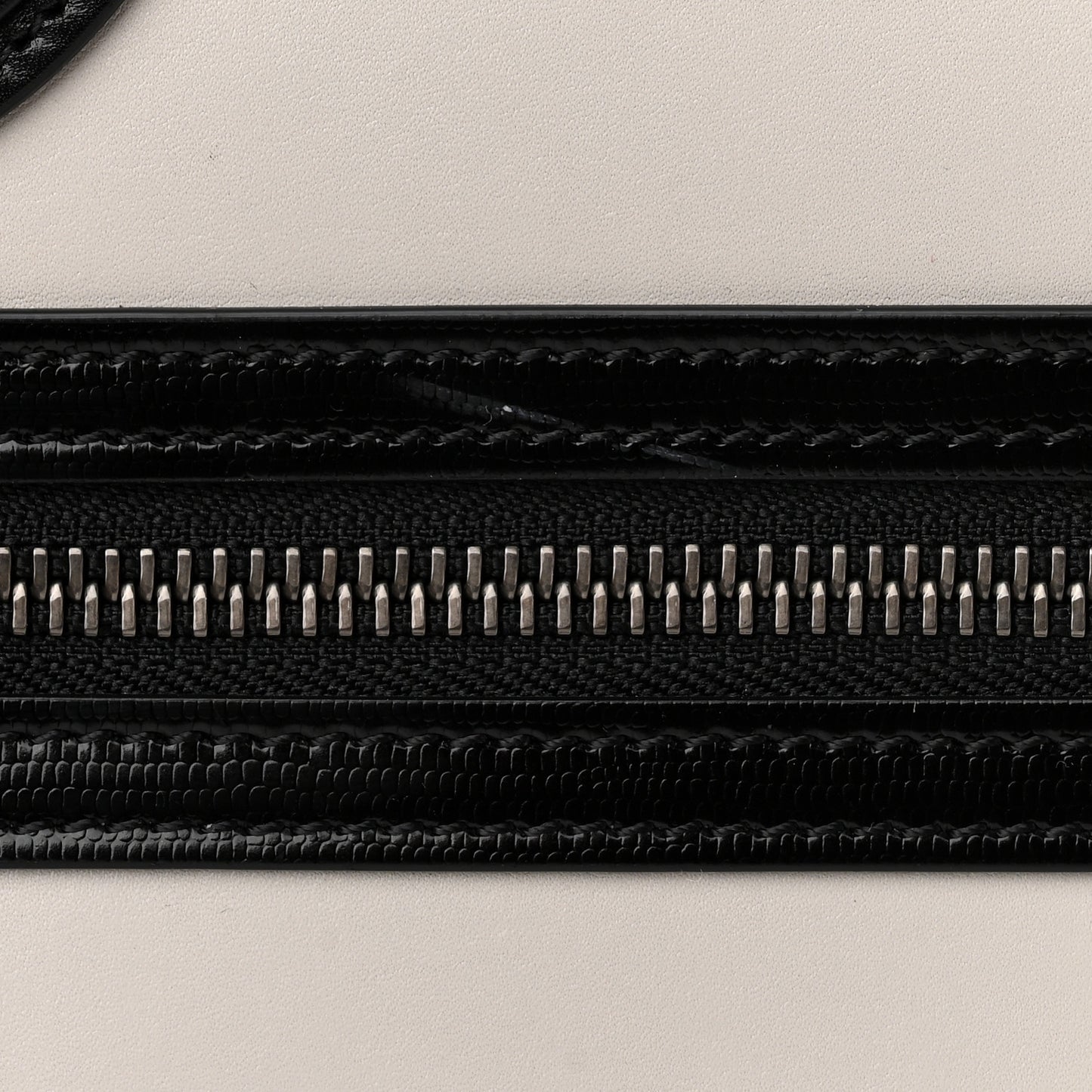 Smooth Calfskin Lizard Embossed Micro Luggage White Black
