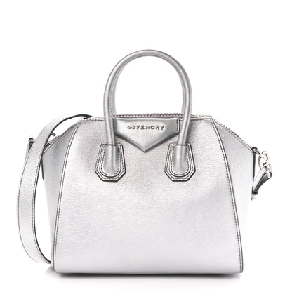 Givenchy Metallic Sugar Goatskin Mini Antigona Silver 1 of 10