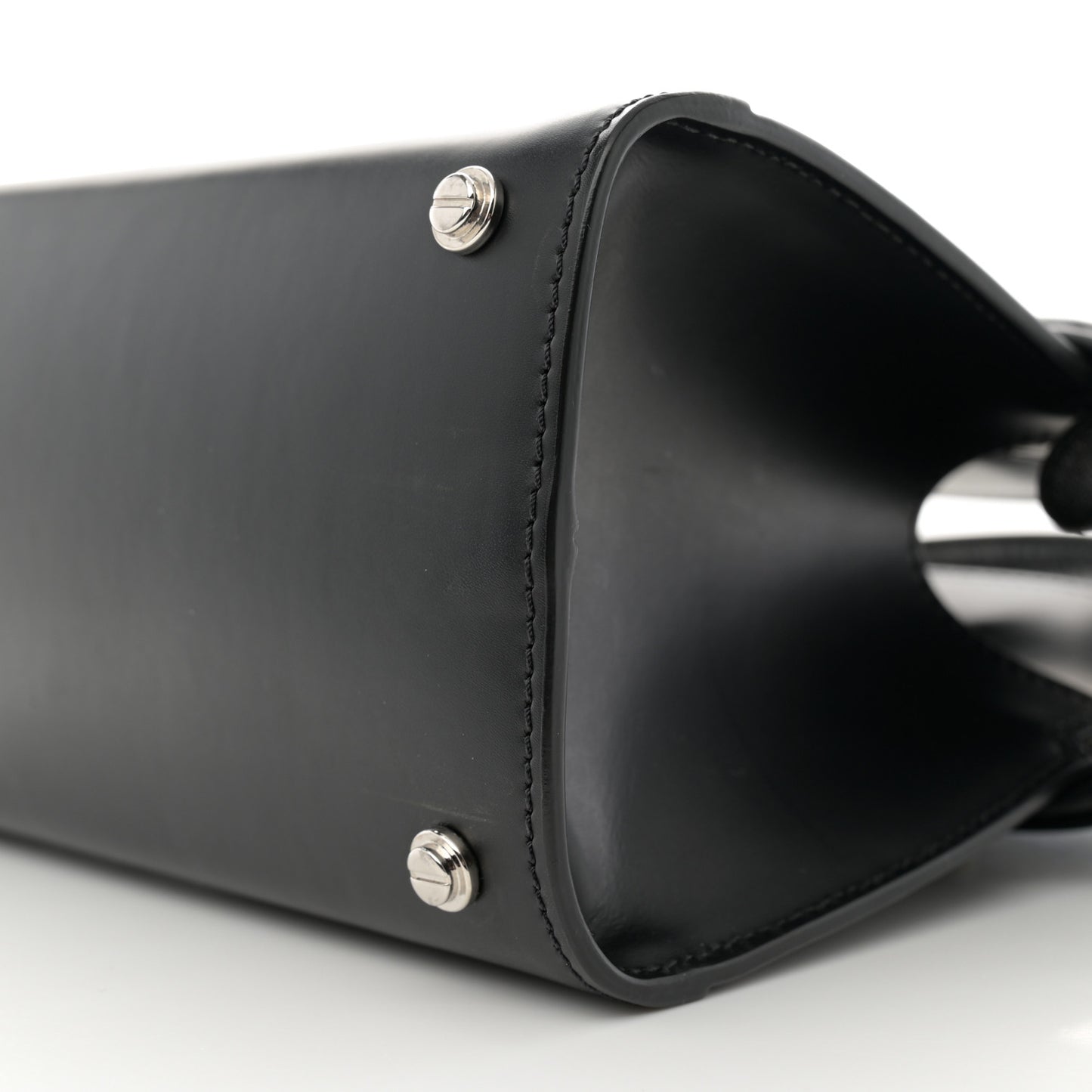 Smooth Calfskin Mini Horizon Satchel Black