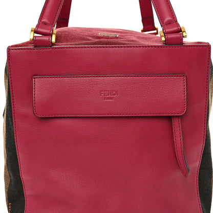 Fendi Pequin Vitello Magnetic Top Satchel Tobacco Amarena 8 of 12