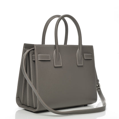 Saint Laurent Grained Calfskin Topstich Baby Sac De Jour Fog 3 of 6