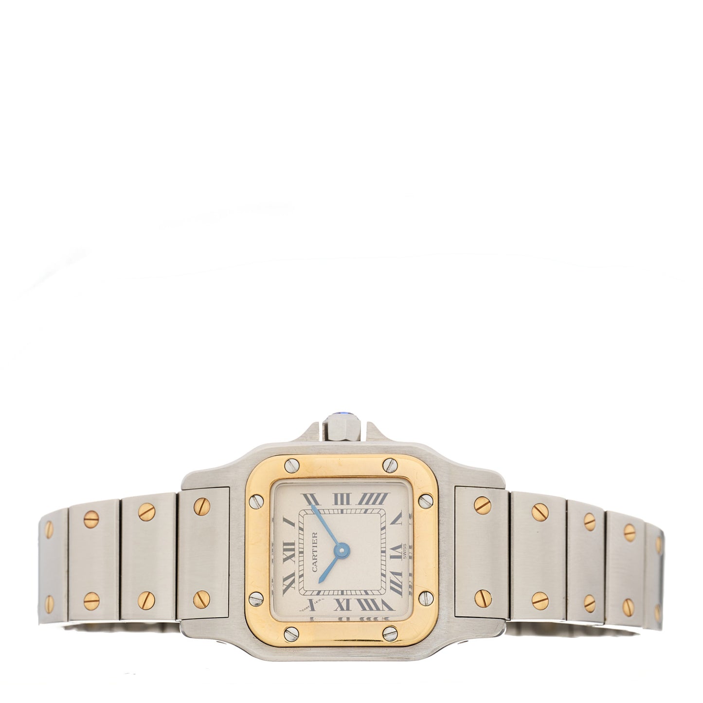Stainless Steel 18K Yellow Gold 24mm Santos De Cartier Galbee Quartz Watch