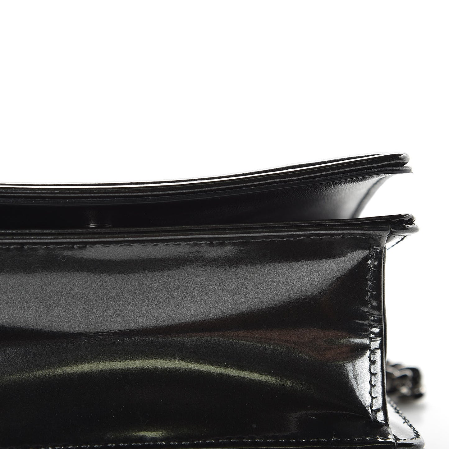 Metallic Patent Micro-Cannage Baby Diorama Flap Bag Onyx Black