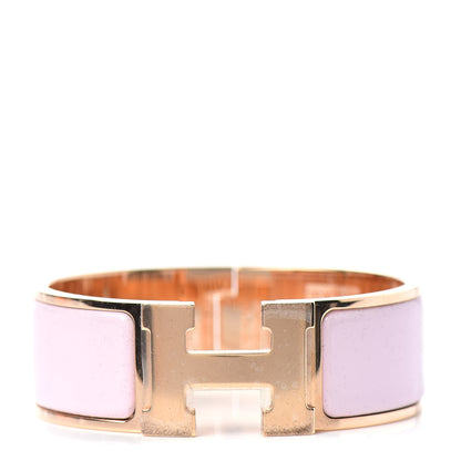 Hermes Enamel Wide Clic Clac H Bracelet PM Rose Dragee 1 of 4
