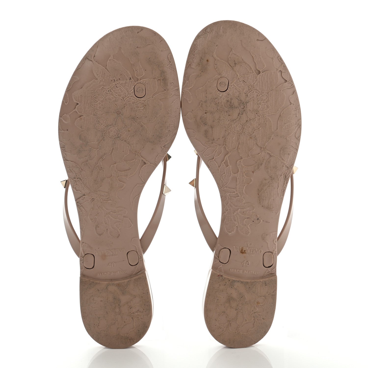 Valentino Garavani PVC Jelly Rockstud Bow Thong Sandals 40 Poudre 5 of 7