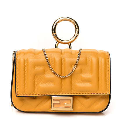 Fendi Nappa Matisse FF Embossed Nano Baguette Charm Zucca 1 of 6