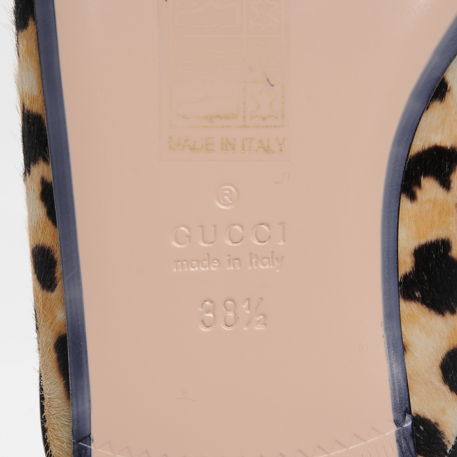 Gucci Calf Hair Leopard Print Womens Princetown Slippers 38.5 Naturale Black 6 of 9