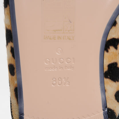 Gucci Calf Hair Leopard Print Womens Princetown Slippers 38.5 Naturale Black 6 of 9