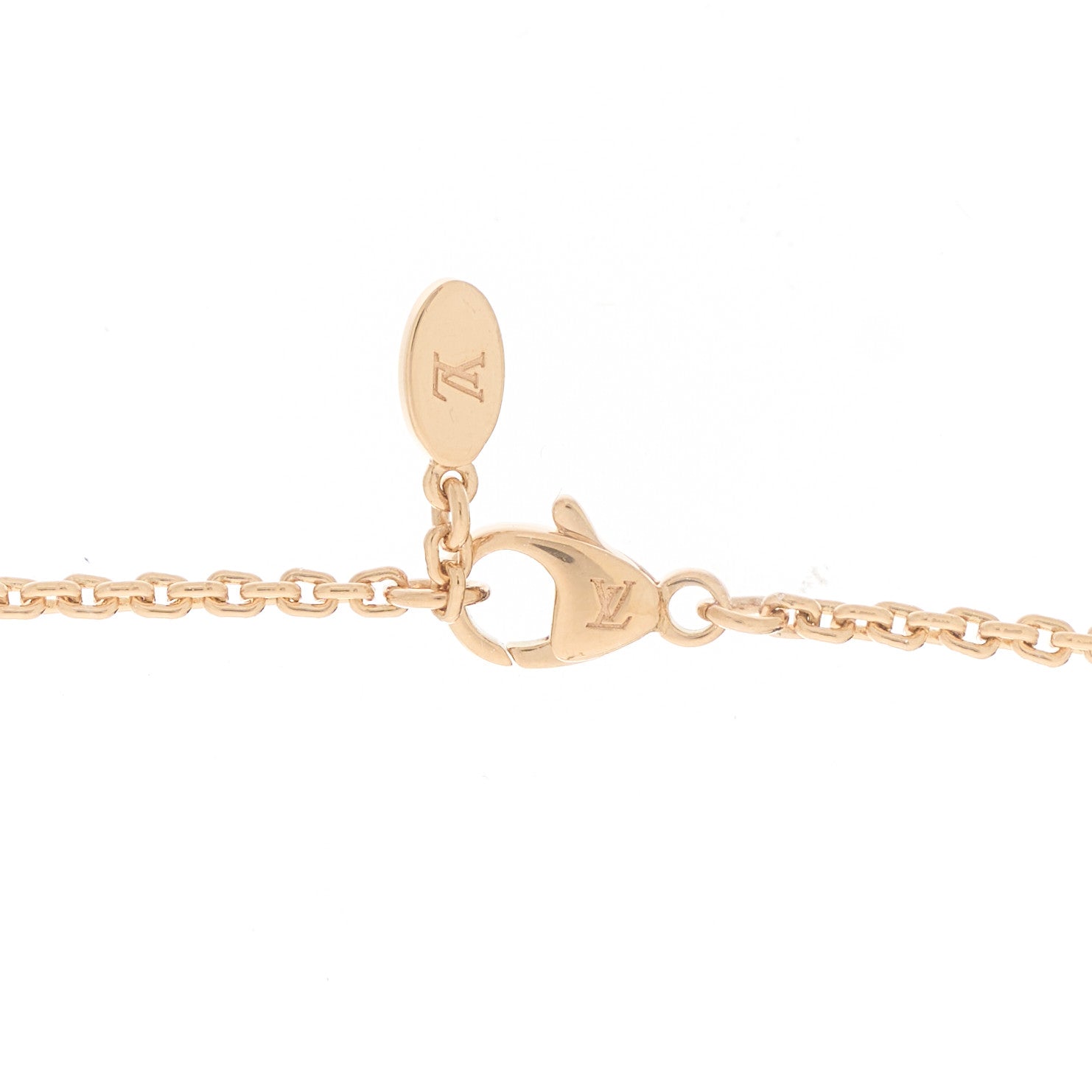 Louis Vuitton 18K Rose Gold Diamond Enamel Vivienne Pendant Necklace Pink 4 of 6