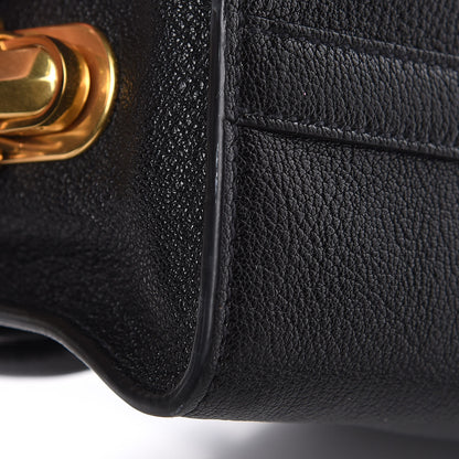 Miu Miu Goatskin Madras Fiocco Bow Top Handle Tote Black 10 of 10