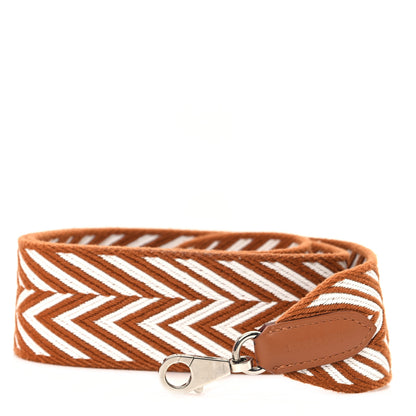 Hermes Toile Swift 50mm Sangle ZigZag Shoulder Strap Gold White 1 of 4