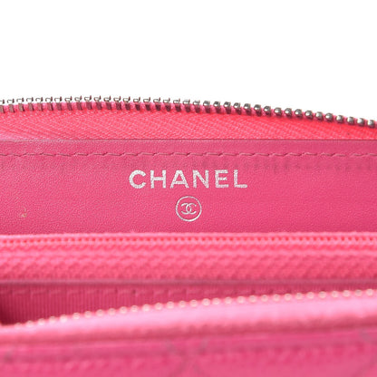 Chanel Caviar Quilted Small Zip Around Wallet Pink 6 of 10