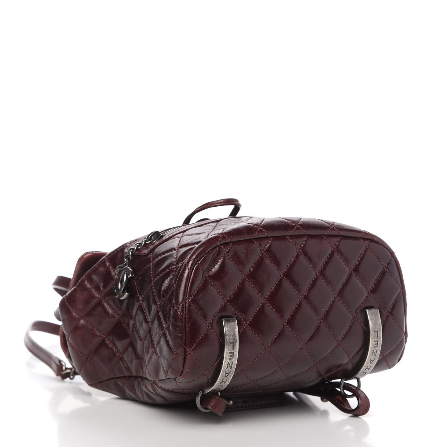 Glazed Calfskin Quilted Small Salzburg Backpack Burgundy