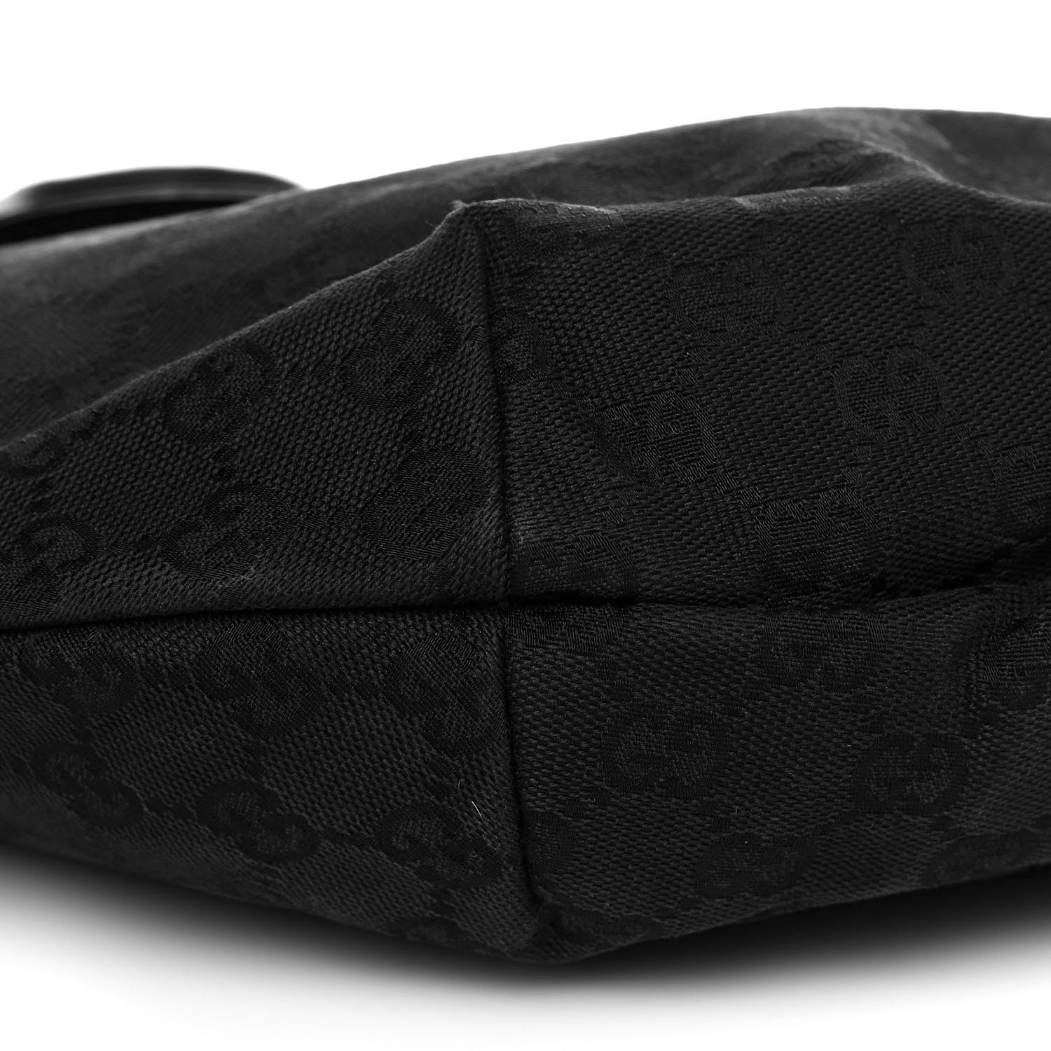 Gucci Denim Monogram Half Moon Hobo Black 7 of 16