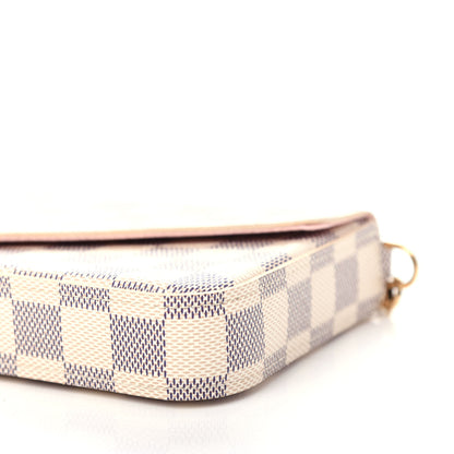 Louis Vuitton Damier Azur Pochette Felicie Chain Wallet Rose Ballerine 11 of 12