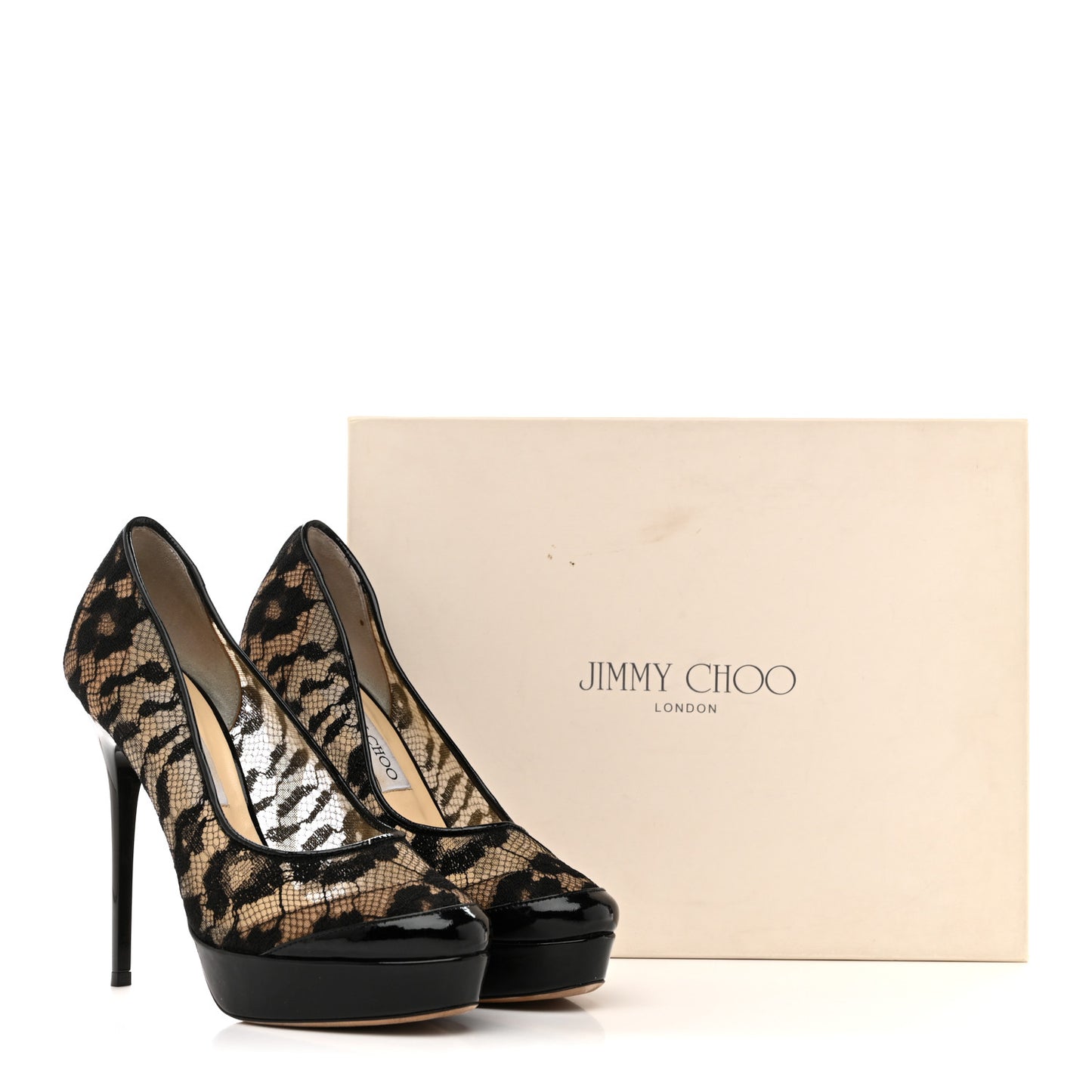 Lace Patent Pumps 36.5 Black