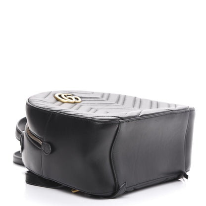 Gucci Calfskin Matelasse GG Marmont Dome Backpack Black 3 of 10