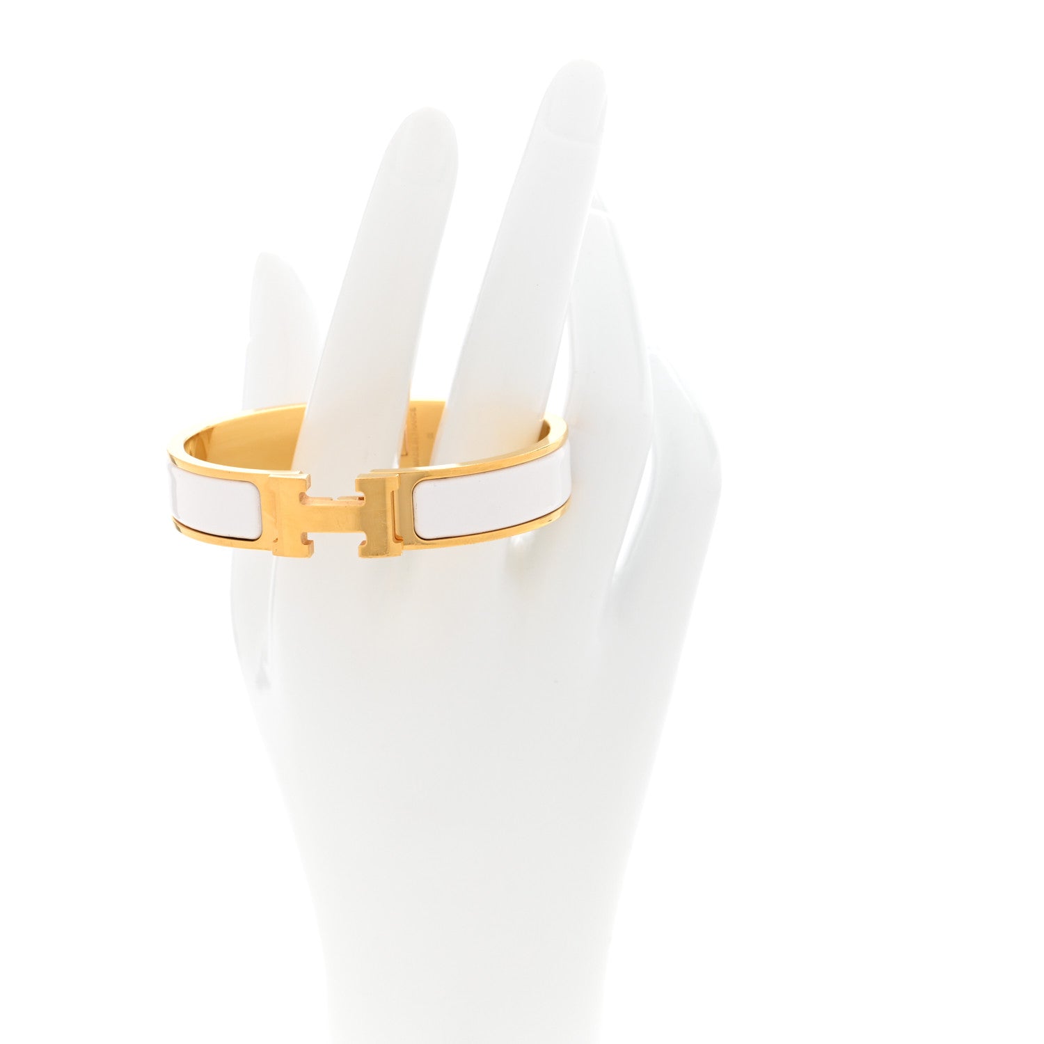 Hermes Enamel Narrow Clic Clac H Bracelet PM White 2 of 5