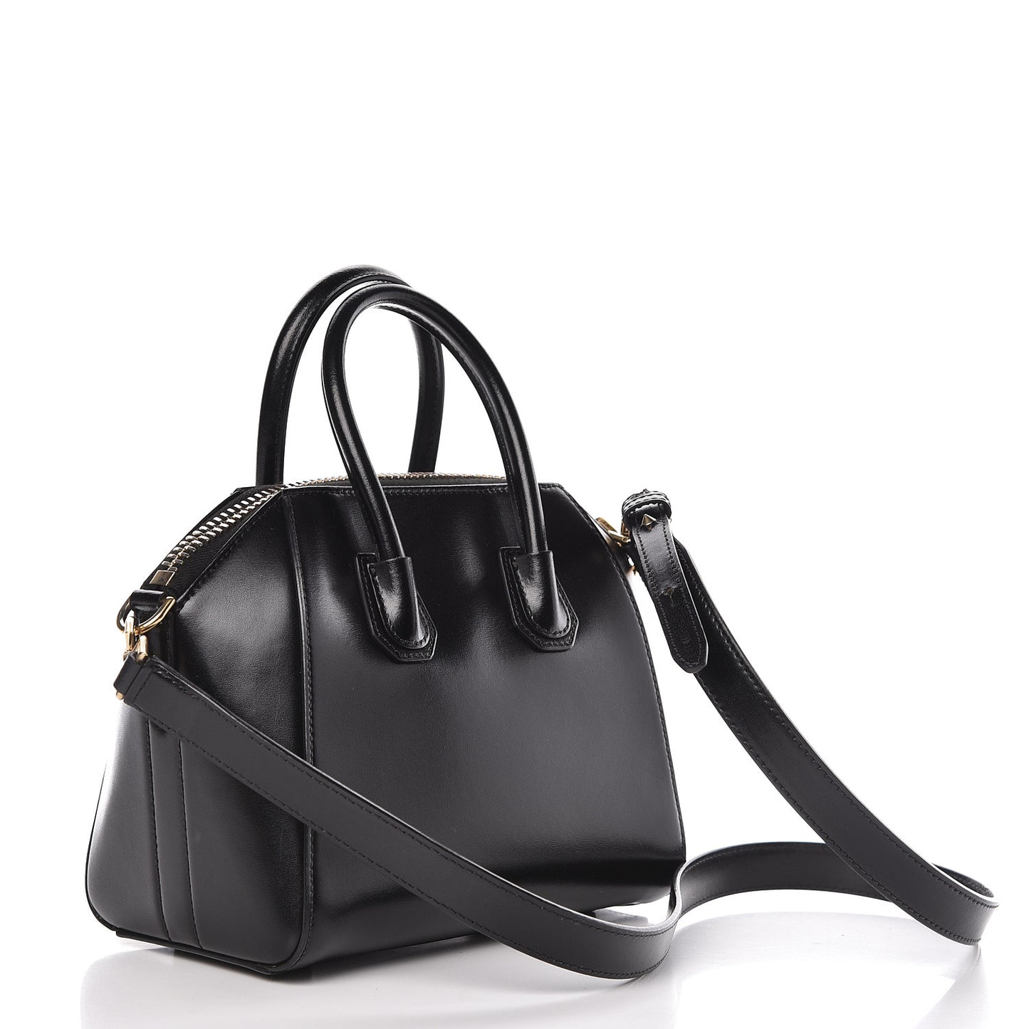 Shiny Lord Calfskin Mini Antigona Black