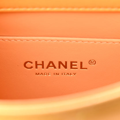 Chanel Pearly Lambskin Quilted Pearl Small Flap Orange 6 of 11