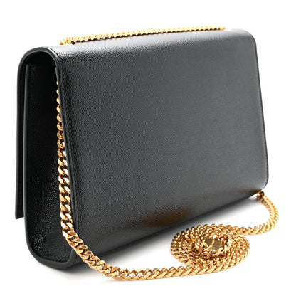 Saint Laurent Grain De Poudre Medium Classic Monogram Kate Satchel Black 3 of 9