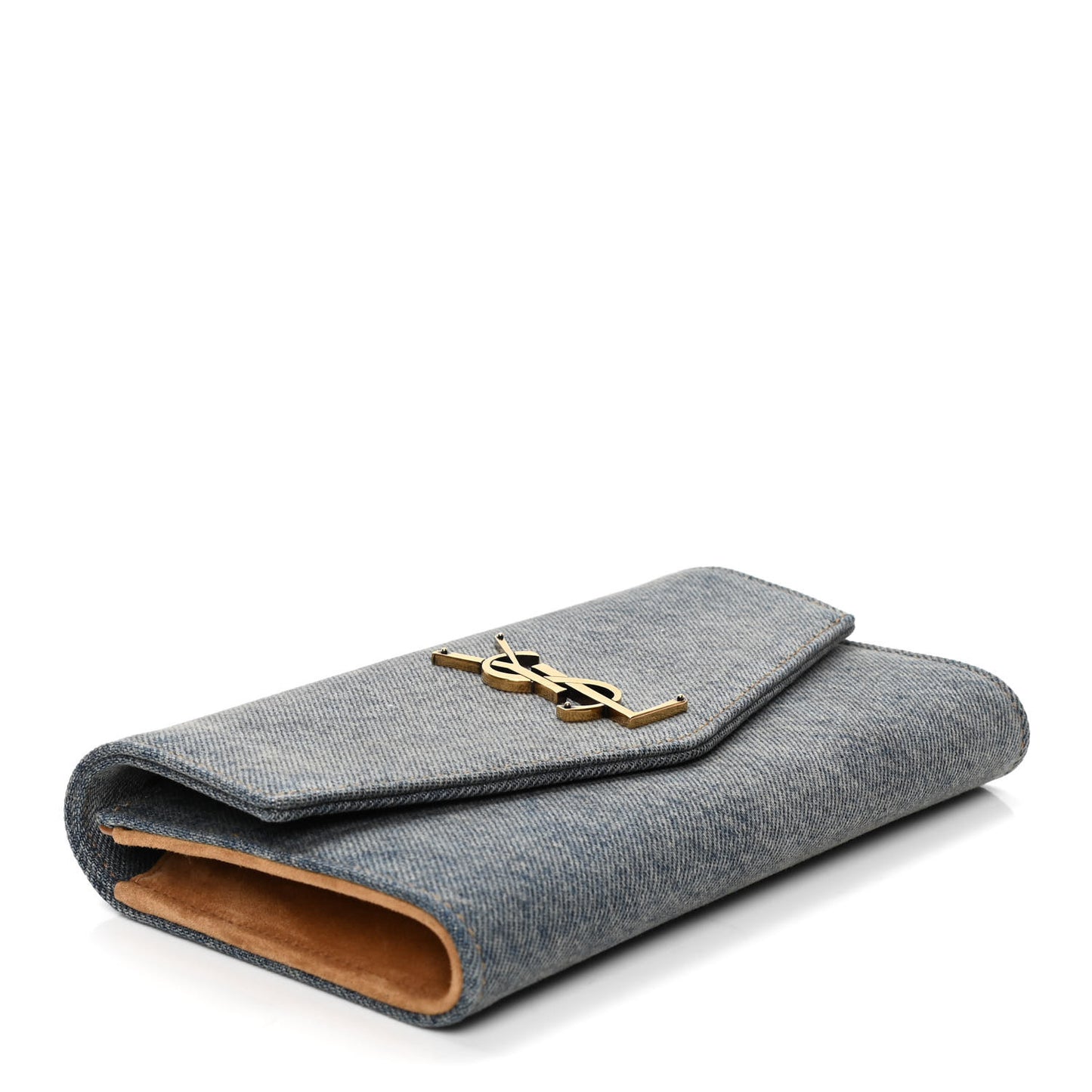 Denim Monogram Chain Wallet Rodeo Blue Cinnamon