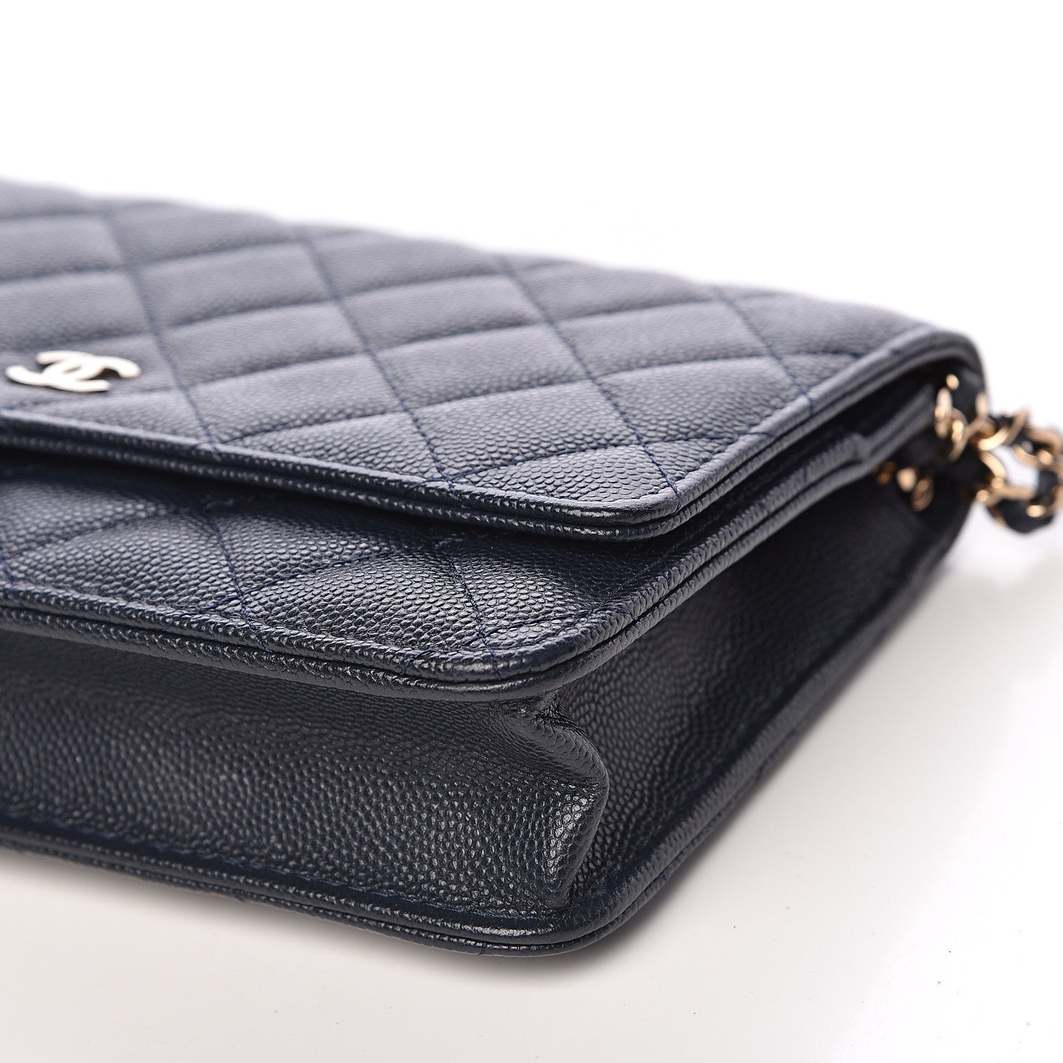 Chanel Caviar Quilted Wallet On Chain WOC Navy Blue 10 of 11