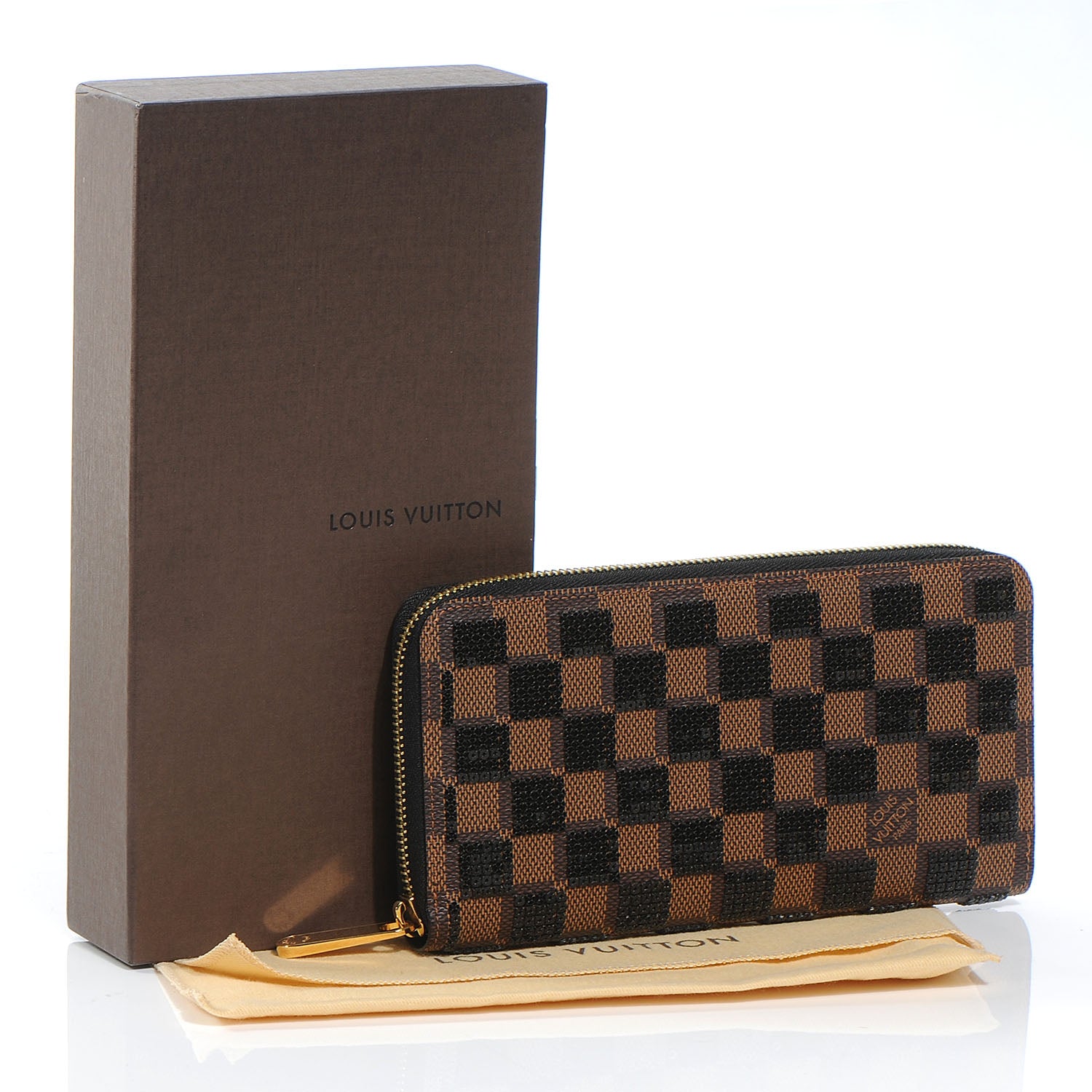 Louis Vuitton Damier Paillettes Zippy Wallet Black 5 of 8