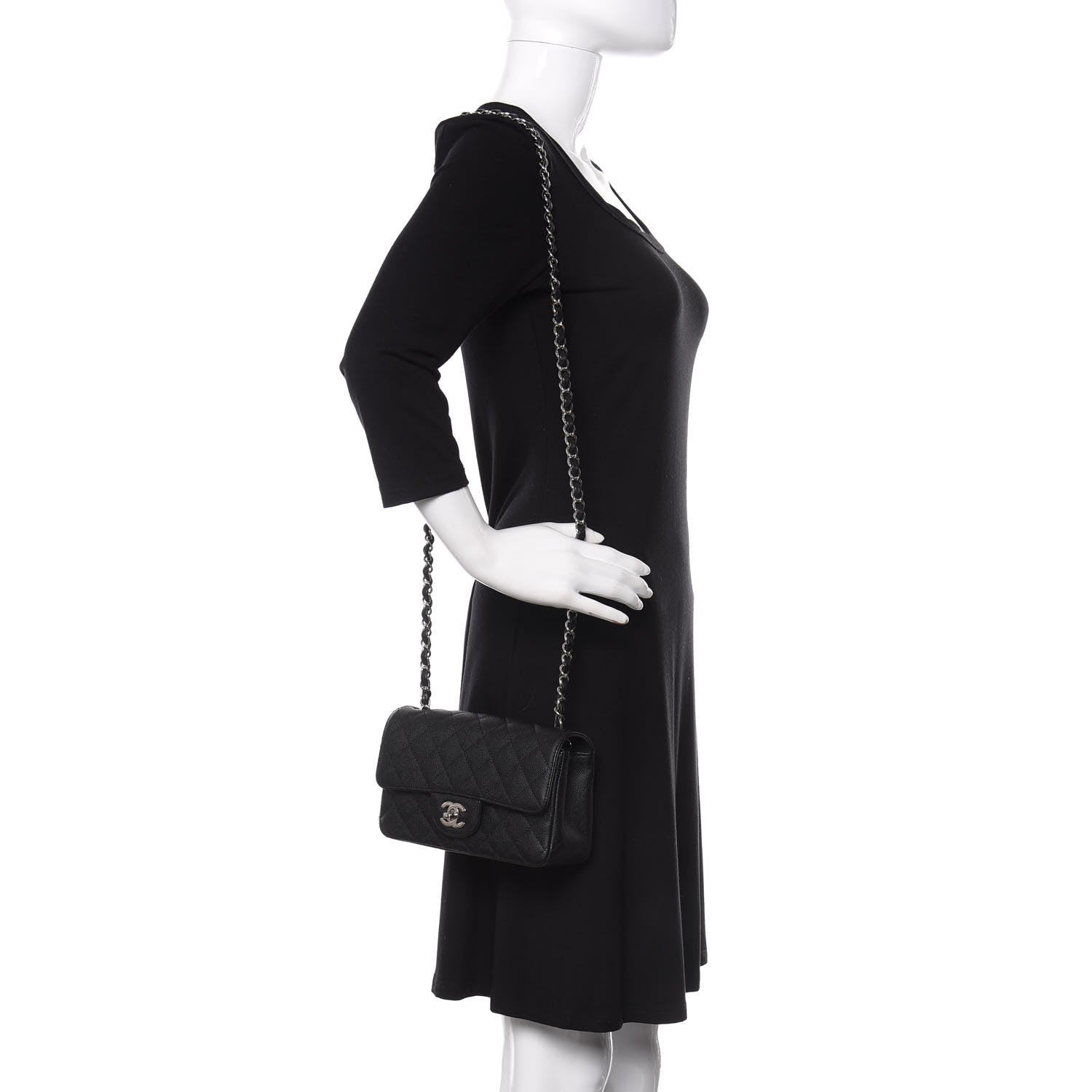 Chanel Caviar Quilted Mini Rectangular Flap Black 2 of 10