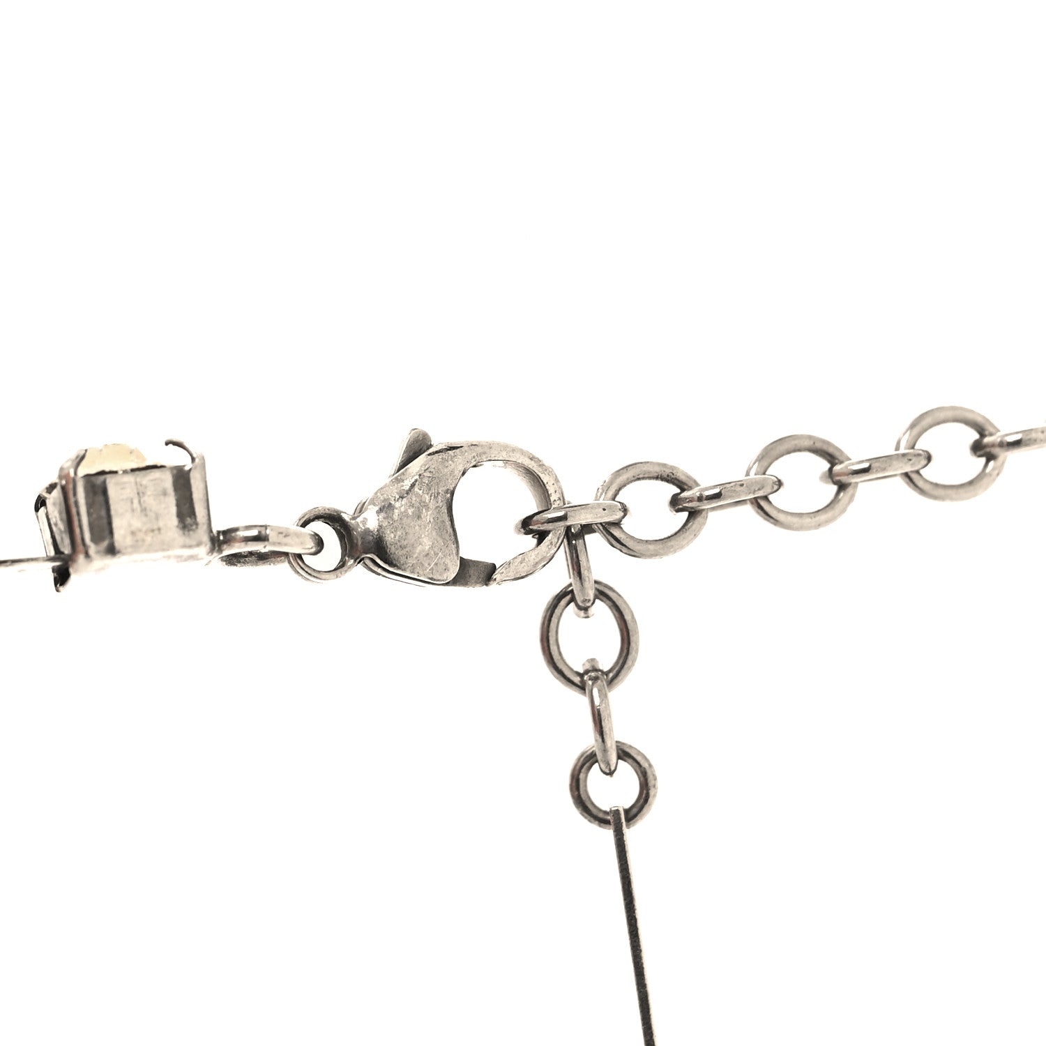 Saint Laurent Crystal Link Necklace Silver 4 of 6