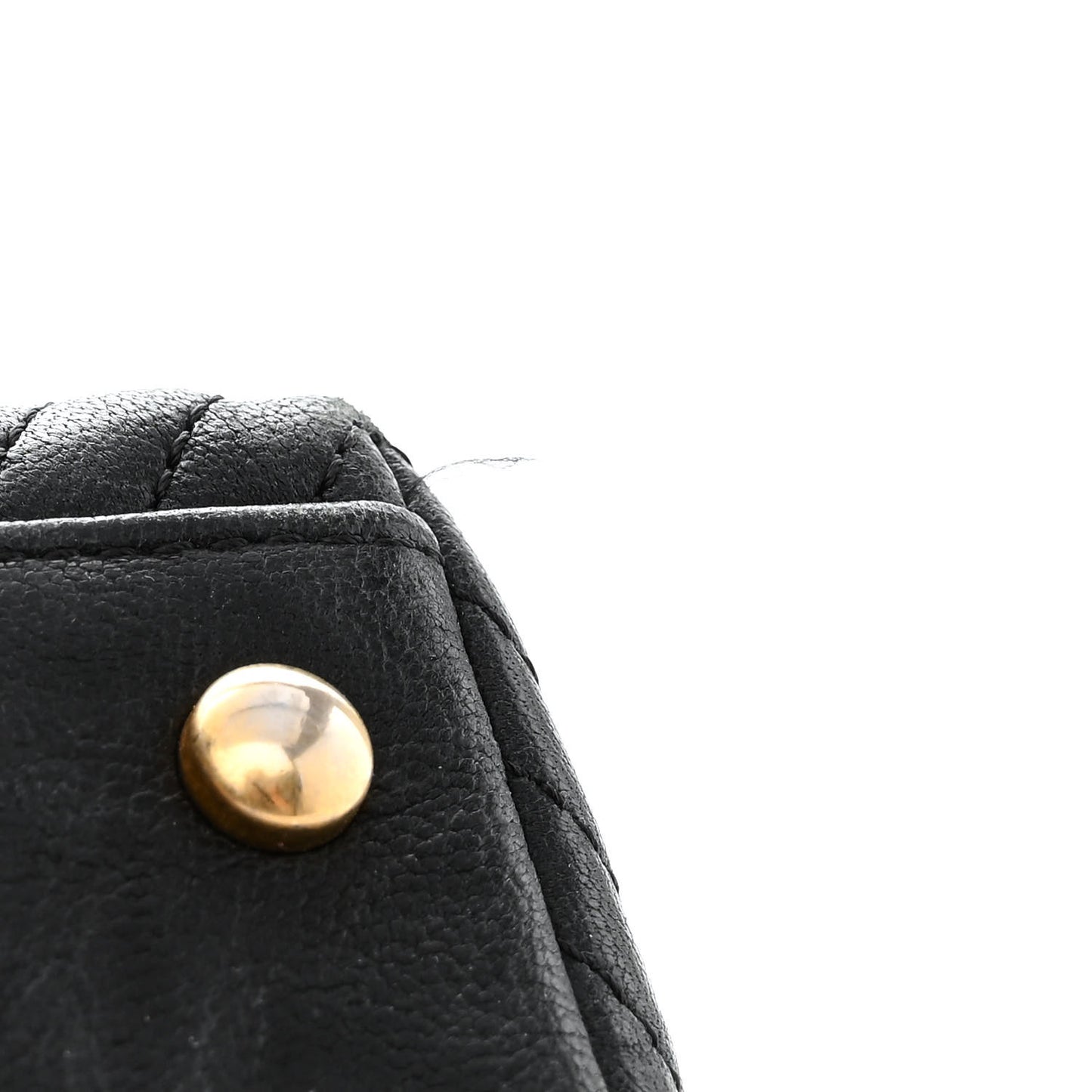 Wrinkled Lambskin Chevron Quilted Surpique Tote Black