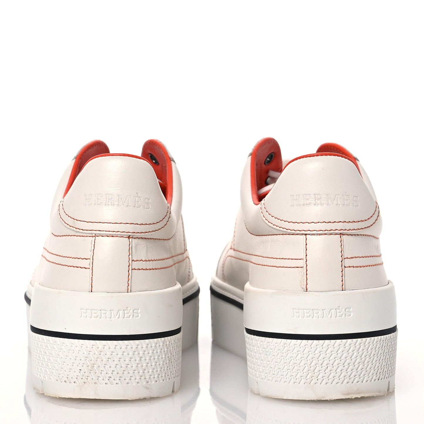 Calfskin Womens Voltage Sneakers 39 White Orange