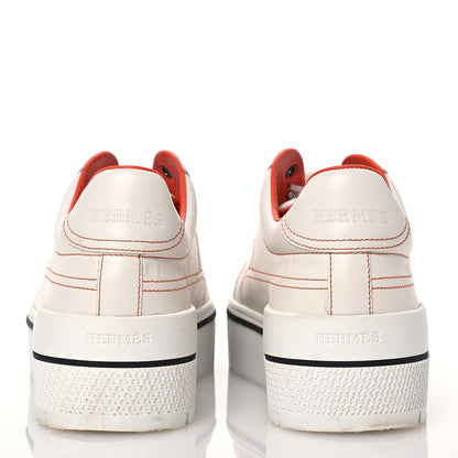 Hermes Calfskin Womens Voltage Sneakers 39 White Orange 5 of 13