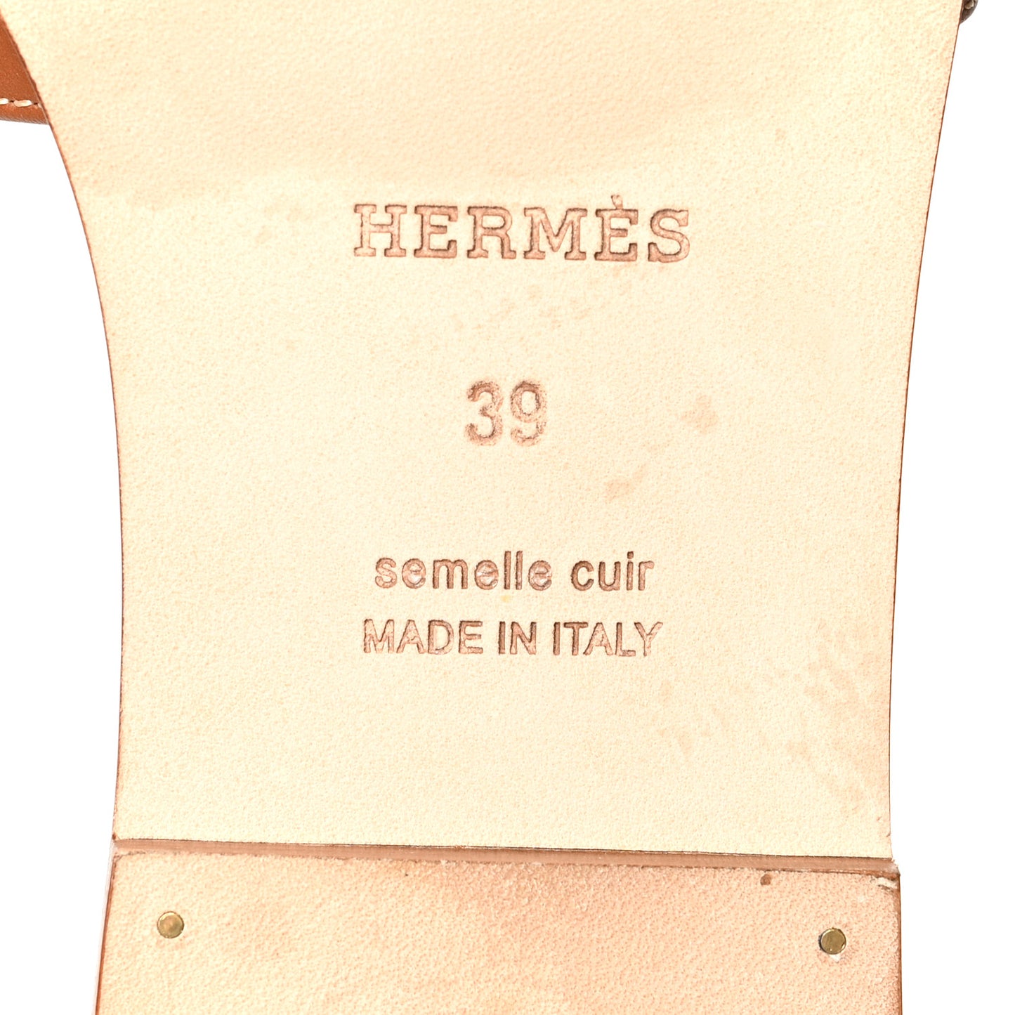 Box Calfskin Oran Sandals 39 Gold