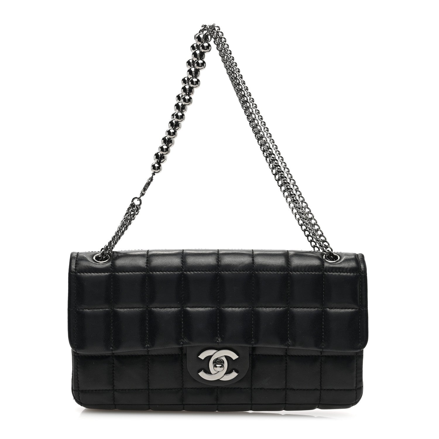 Chanel Lambskin East West Chocolate Bar Chain Flap Black 1 of 10