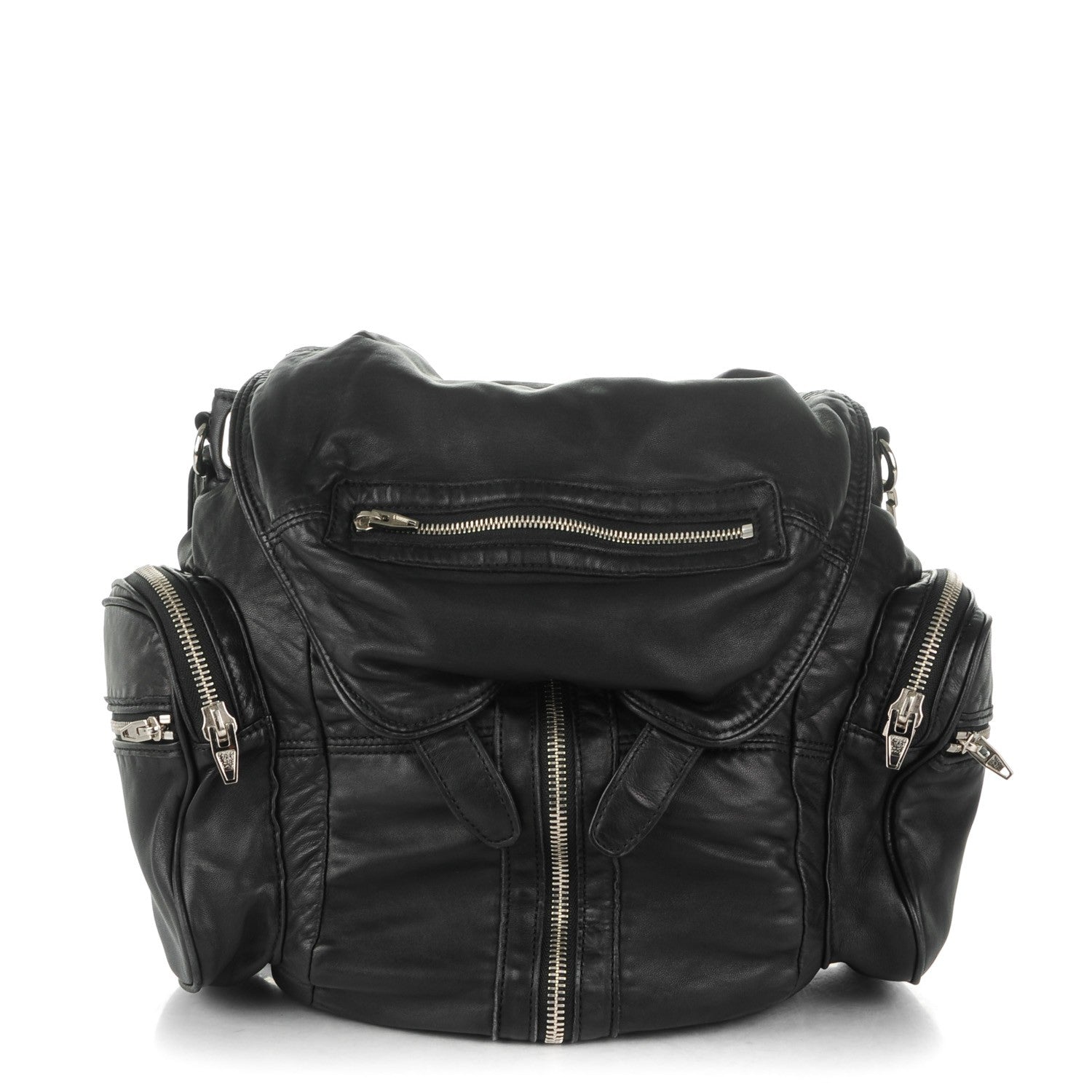 Alexander Wang Lambskin Marti Backpack Washed Black Rhodium Hardware 1 of 7
