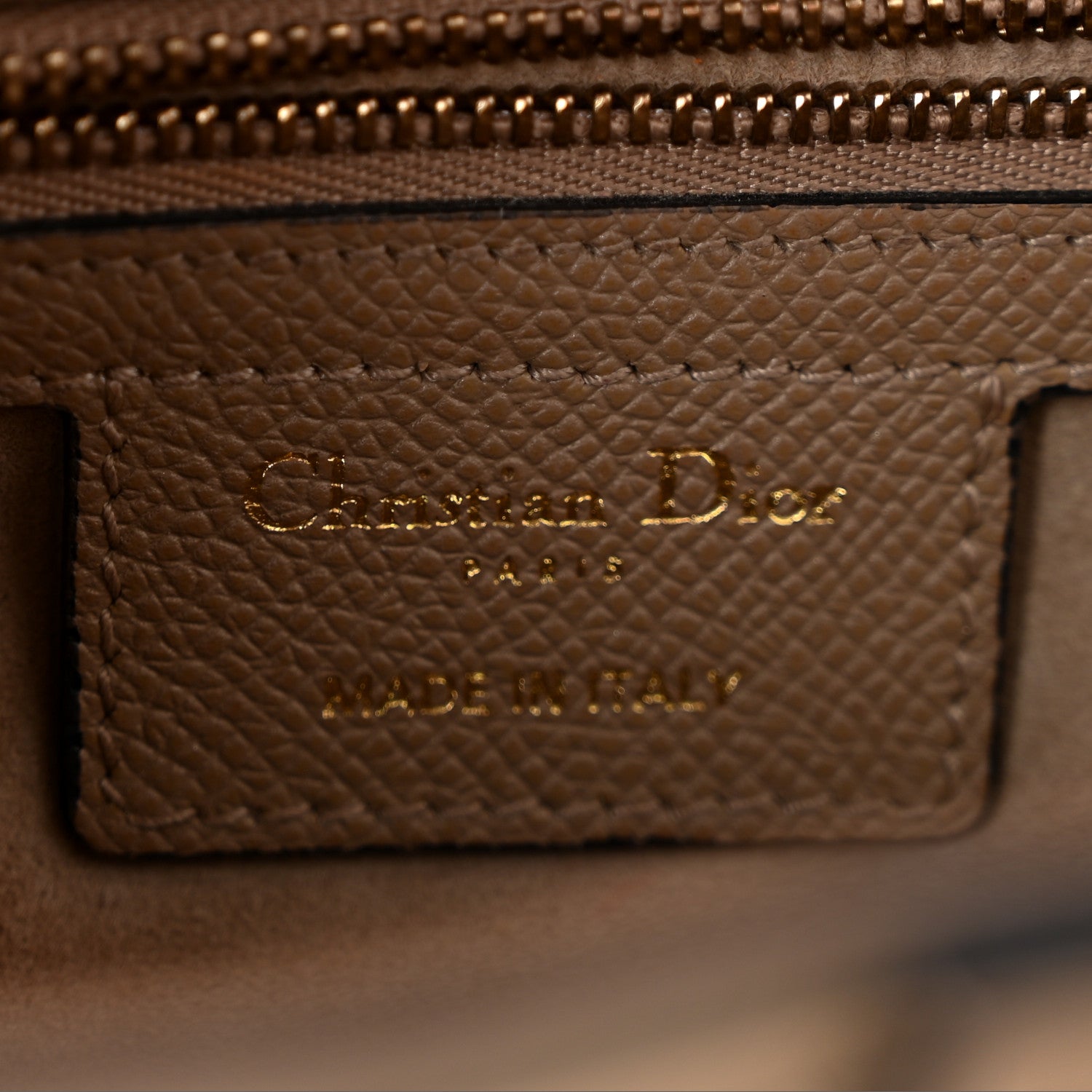 Christian Dior Grained Calfskin Saddle Bag With Strap Taupe 6 of 13
